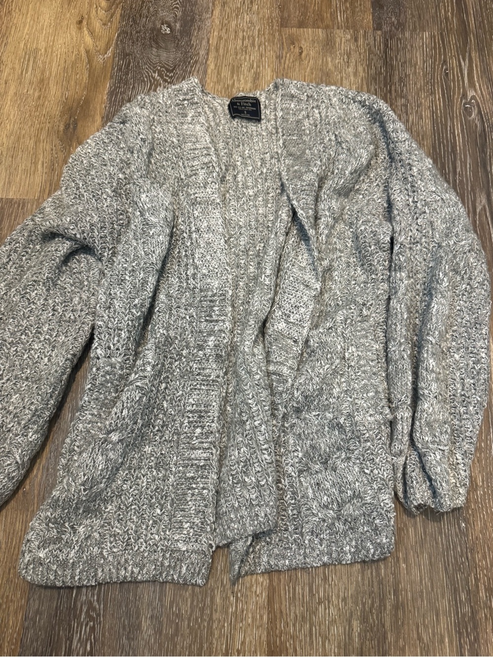 Abercrombie & Fitch Gray Marled Open-Front Cardigan